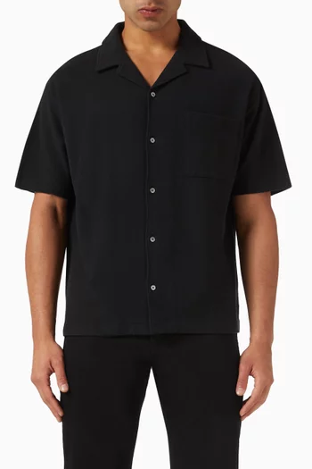 Jacquard Short Sleeve Shirt in Cotton