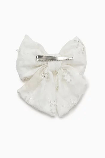 Sequin Bow Hair Clip in Tulle