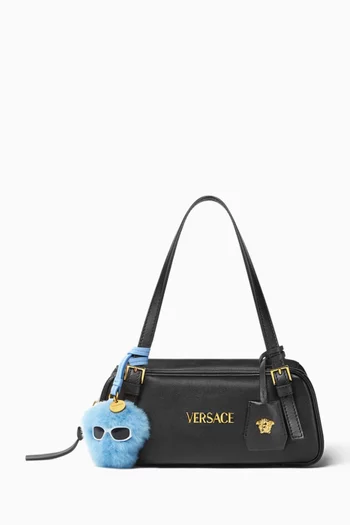 Medusa Fluffy Charm in Shearling & Nappa Leather