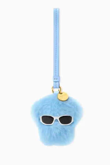 Medusa Fluffy Charm in Shearling & Nappa Leather