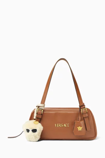 Medusa Fluffy Charm in Shearling & Nappa Leather