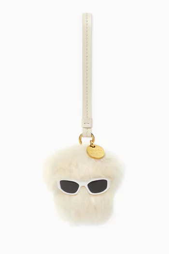 Medusa Fluffy Charm in Shearling & Nappa Leather