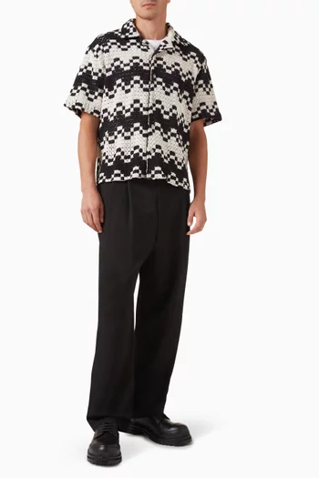 Naples Cuban Shirt in Crochet Knit