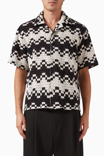Naples Cuban Shirt in Crochet Knit