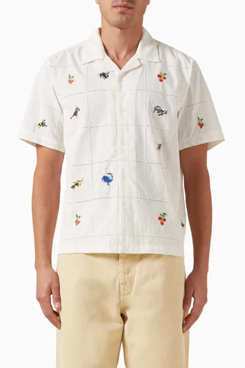 Olive Tapestry Shirt in Cotton