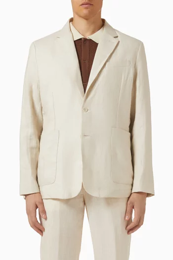 جاكيت بقصة ملائمة للجسم كتان