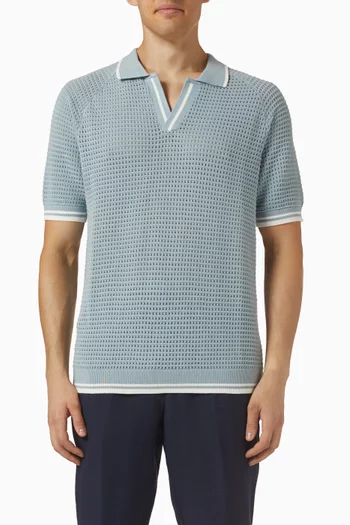 تي شيرت بولو كاسا مارتيني بتصميم تنس منسوج قطن