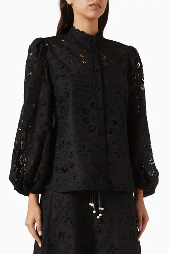 Rhiannon Embroidered Blouse in Cotton