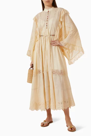 Rhiannon Lace-trim Midi Dress