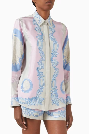 Medusa Cameo Shirt in Silk Twill