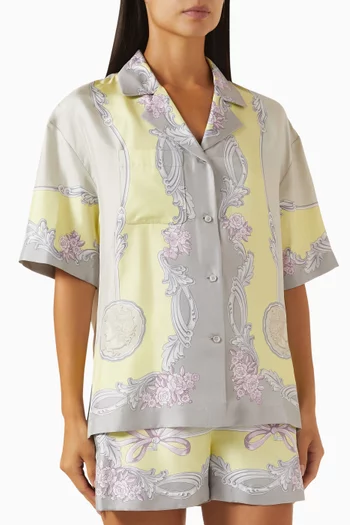 Medusa Cameo Shirt in Silk Twill