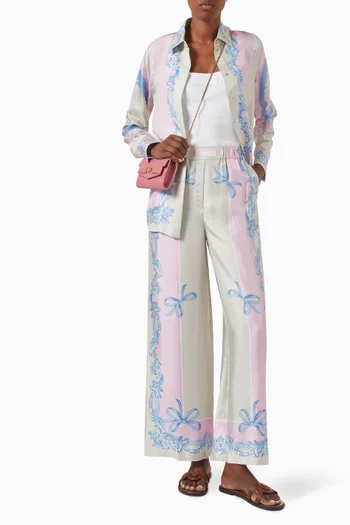 Medusa Cameo Pants in Silk Twill