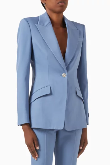 Single-breasted Blazer in Wool Gabardine