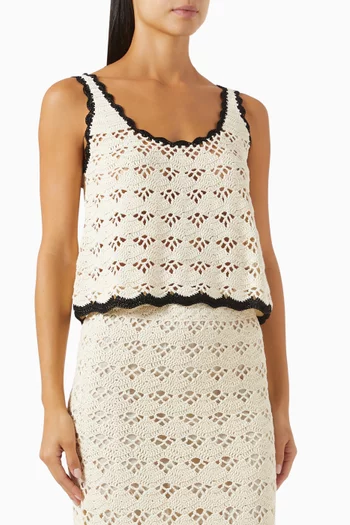 Rhiannon Crochet Tank Top in Cotton