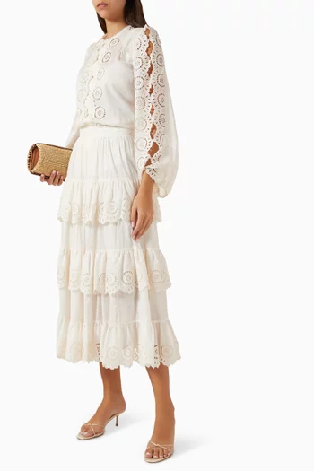 Lucky Embroidered Blouse in Cotton