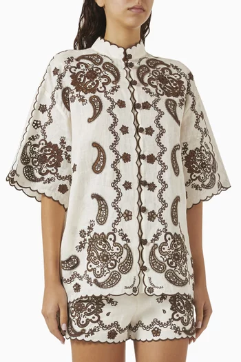 Ascension Embroidered Shirt in Linen