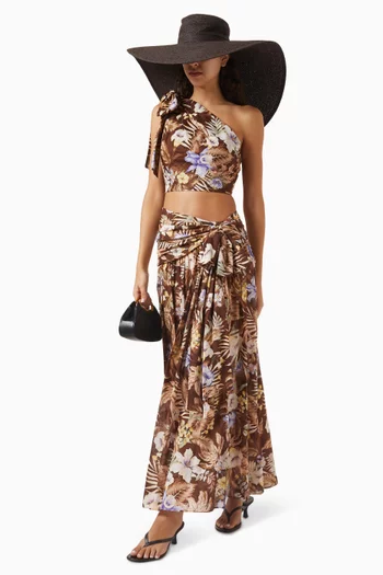 Coco Bow Maxi Skirt in Cotton