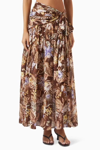Coco Bow Maxi Skirt in Cotton