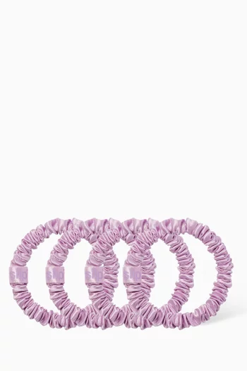 Wildflower Silk Skinny Scrunchies, Set of 4