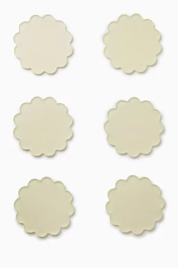 Scallop-edged Coasters in Resin, Set of 6