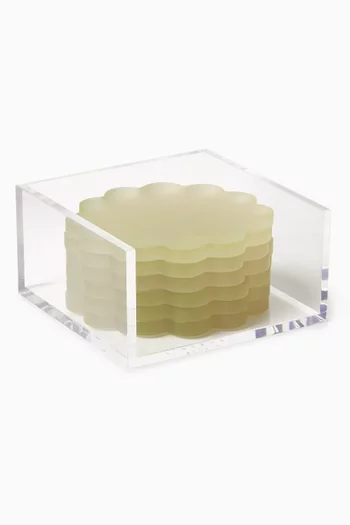 Scallop-edged Coasters in Resin, Set of 6