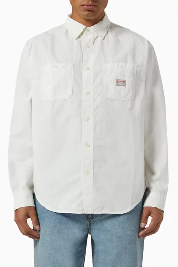 Logo-patch Shirt in Cotton-chambray