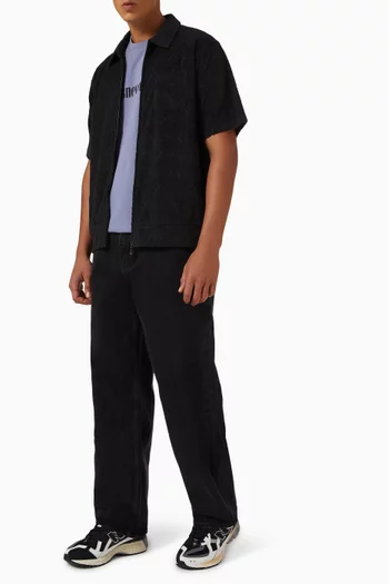 Zip-up Shirt in Jacquard Terry Fabric