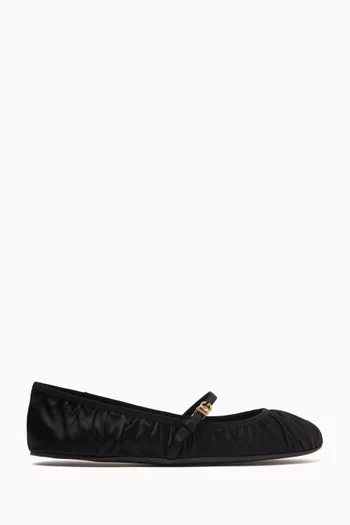 Valley Ballet Flats in Satin