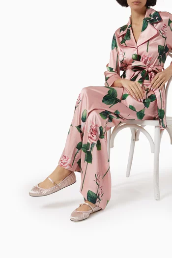 Valley Ballet Flats in Satin