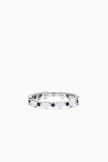 Lit Sapphire Ring in 18kt White Gold