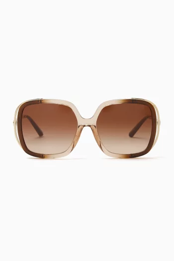 Square Sunglasses in Acetate & Metal