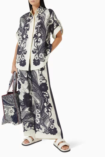 Mickey Printed Shirt in Linen