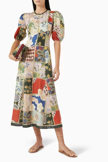 Bianca Midi Dress in Linen