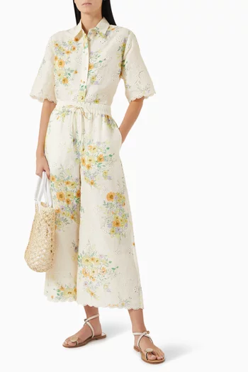 Juliette Broderie Anglaise Pants in Linen