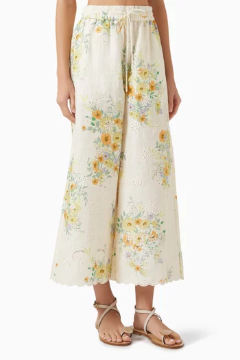 Juliette Broderie Anglaise Pants in Linen