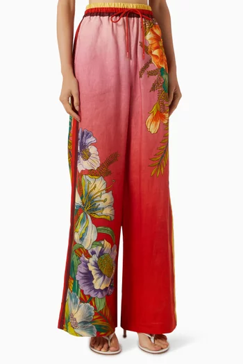 Inez Wide-leg Pants in Linen