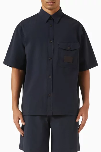 Logo Patch Shirt in Seersucker