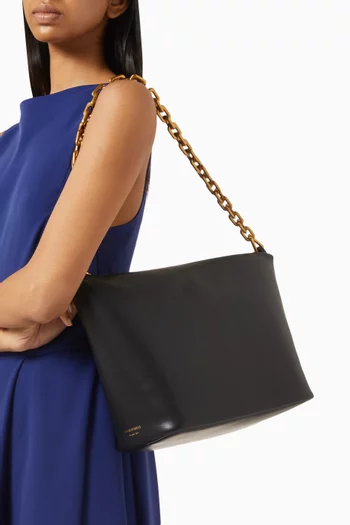 حقيبة هوبو متوسطة بتصميم جلد