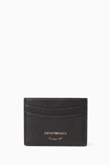 Logo Card Holder in Leather