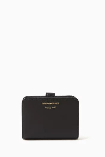 محفظة ثنائية الطي جلد حبيبي