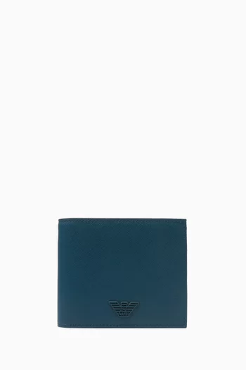 Logo Bifold Wallet in Saffiano Leather