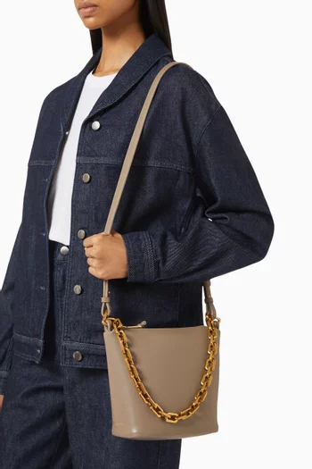 حقيبة هوبو صغيرة جلد نابا