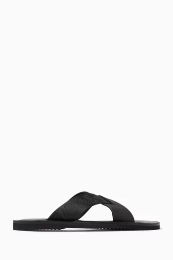 Slide Sandals in Leather