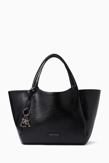 XL Logo Charm Tote Bag in Leather