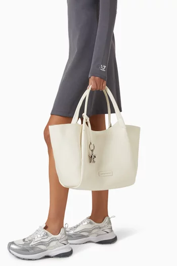 XL Logo Charm Tote Bag in Leather