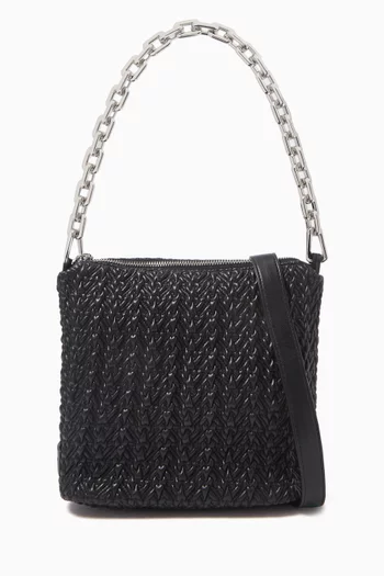 حقيبة هوبو صغيرة جلد بارز الملمس