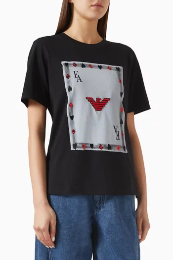 Jeu De Cartes Print T-shirt in Jersey