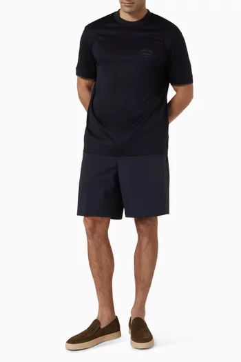 Contrast-trim T-shirt in Lyocell-blend Jersey