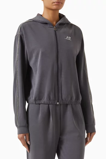 Rhinestone-trim Hoodie