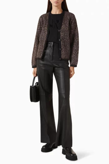 كارديغان منسوج مزيج صوف